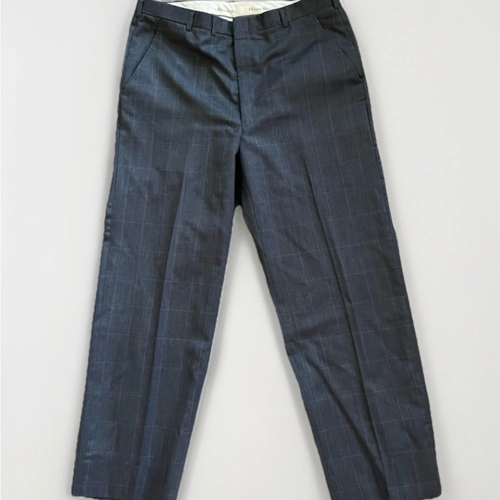 Christian Dior Grey Checkered Trousers